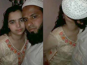 Passionate kissing of an Indian pair