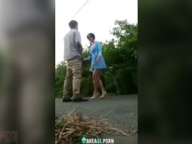 Amateur Desi MMS video of cheating wife caught having sex on road