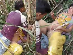 A sensual village woman from India engages in oral and vaginal sex with her younger partners while capturing high-quality audio