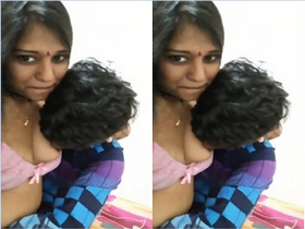 Amateur girl records her boobs in exclusive selfie video