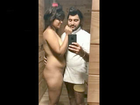Indian couple enjoys steamy hotel room encounter