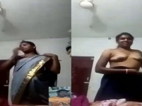 Tamil wife in saree gets naughty in erotic video