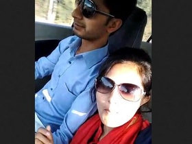 Car-riding couple engages in steamy MMS sex session