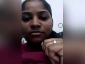 Horny tamil girl gives a video call and raises cock up