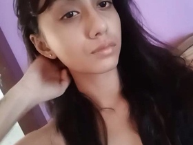 Solitary girl Desi takes nude selfies in seductive video