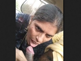 Randi gives a blowjob to a customer in a car