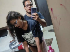 Indian girl's sensual blowjob in two parts