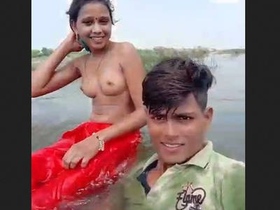 Indian village lovers' open-air bath