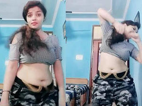 Anuradha, the chubby-bellied babe, flaunts her navel in a bubbly video