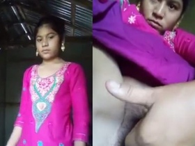 Village wife reveals and stimulates herself