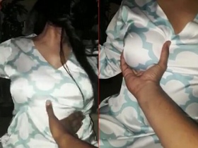 Harder doggy-style fucking with boobs pressed together