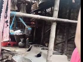 Indian girl takes a bath in the bathtub