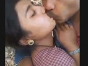 Outdoor romance between village lover