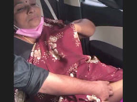 Indian wife performs oral sex in a car