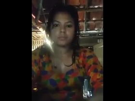 Desi bhabhi takes a selfie while getting dressed after a bath