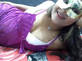 Aroused female performs live