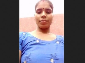 Bhabi in blue suit bares her pussy for the camera