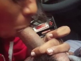 Adorable young girl performs oral sex on a man