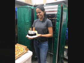 A stunning Sri Lankan girl flaunts her large breasts and intimate area