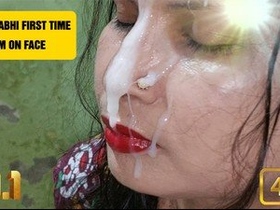 Salu the bhabhi gets her first facial cumshot