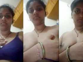 Indian wife flaunts her boobs and pussy for her husband