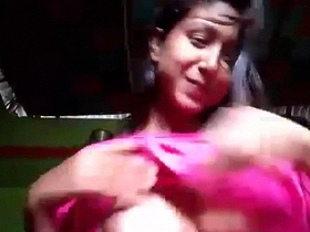 Naughty Indian girl in small boobs shows off her naked body