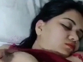 Big boobs bhabhi pretends to be asleep while devar fondles her