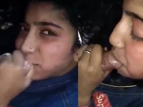 A charming Indian woman pleasures her boyfriend with oral sex