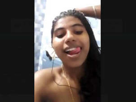 Tamil girl gets naked in the bathtub