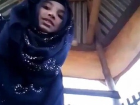 Muslim teen with hijab shows off her pretty pussy