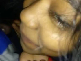 Indian girlfriend gives oral pleasure to a penis
