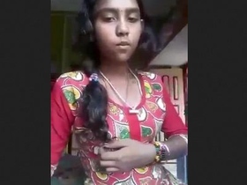 Teen Indian girl pleasures herself with her fingers