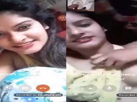 Super cute Indian girl flaunts her tits in video call