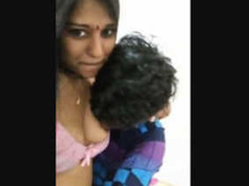 Desi girl's boobs fondled by lover in steamy video