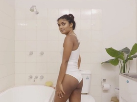 Indian teen Rhea indulges in solo bathroom play
