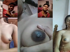 Bangla teen flaunts her tits on VK