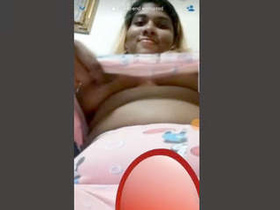 Busty girlfriend flaunts her breasts in a video call