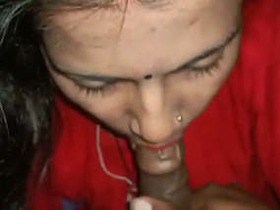 Indian wife gives a blowjob to her husband