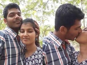 Cute Indian couple enjoys hot outdoor romance