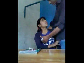 Tutor fingering a boob-loving desi girl in class