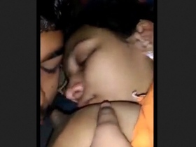 Indian couple enjoys sensual oral sex with boobs