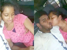 Indian babe gives head to boyfriend in car