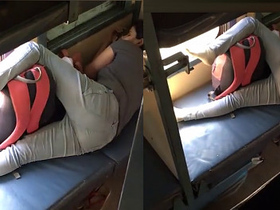 Desi bombshell lifts her legs in the air and gets fucked in a train